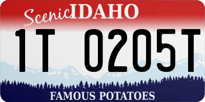 ID license plate 1T0205T