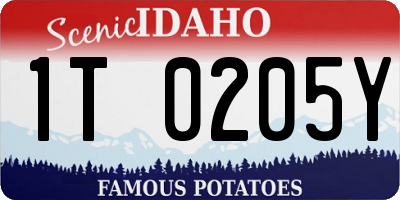 ID license plate 1T0205Y