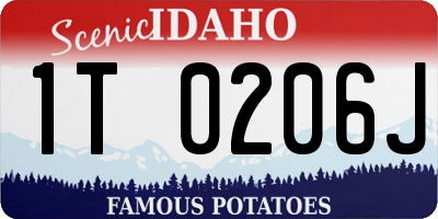 ID license plate 1T0206J