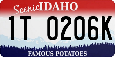 ID license plate 1T0206K