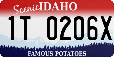 ID license plate 1T0206X
