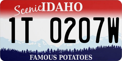 ID license plate 1T0207W