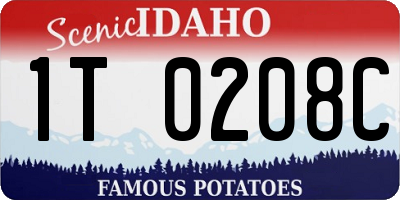 ID license plate 1T0208C