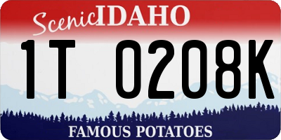 ID license plate 1T0208K