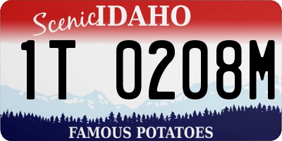 ID license plate 1T0208M