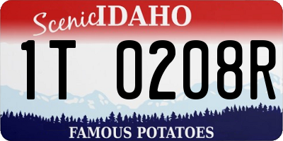 ID license plate 1T0208R