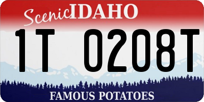 ID license plate 1T0208T