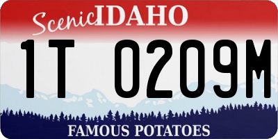 ID license plate 1T0209M