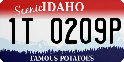 ID license plate 1T0209P