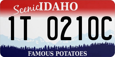 ID license plate 1T0210C
