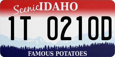 ID license plate 1T0210D