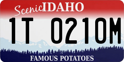 ID license plate 1T0210M