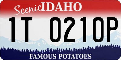ID license plate 1T0210P