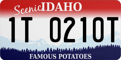 ID license plate 1T0210T