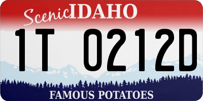 ID license plate 1T0212D