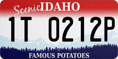 ID license plate 1T0212P
