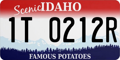 ID license plate 1T0212R