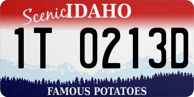 ID license plate 1T0213D