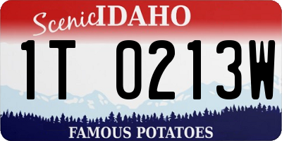 ID license plate 1T0213W