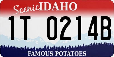 ID license plate 1T0214B