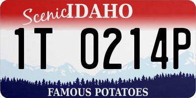 ID license plate 1T0214P