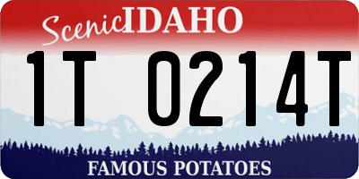 ID license plate 1T0214T