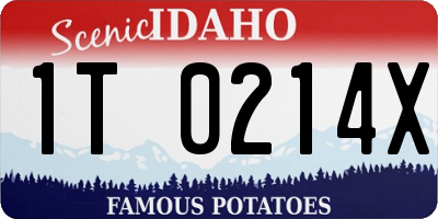 ID license plate 1T0214X