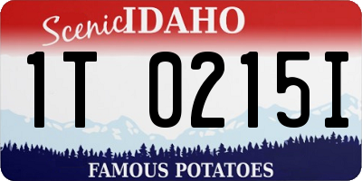 ID license plate 1T0215I