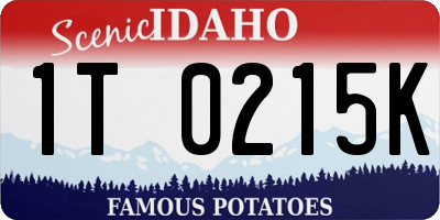 ID license plate 1T0215K