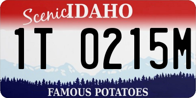ID license plate 1T0215M