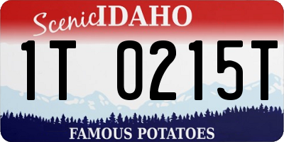 ID license plate 1T0215T