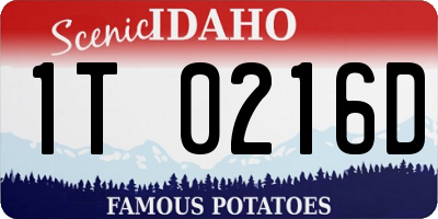ID license plate 1T0216D