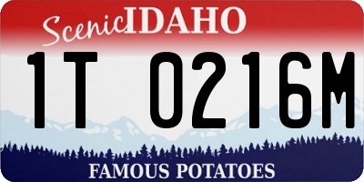 ID license plate 1T0216M