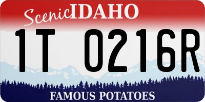 ID license plate 1T0216R