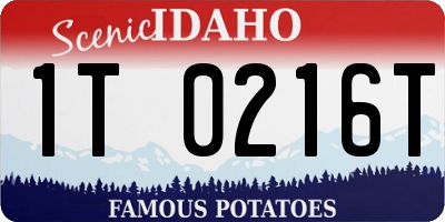 ID license plate 1T0216T