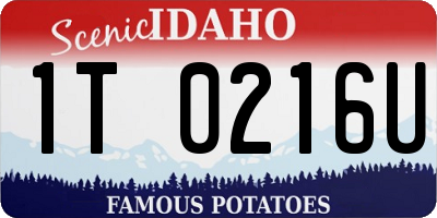 ID license plate 1T0216U
