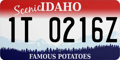 ID license plate 1T0216Z