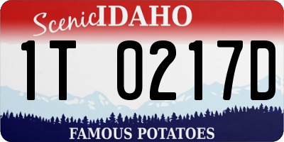 ID license plate 1T0217D