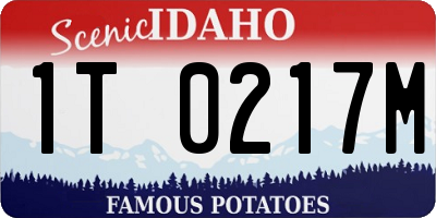 ID license plate 1T0217M