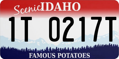 ID license plate 1T0217T
