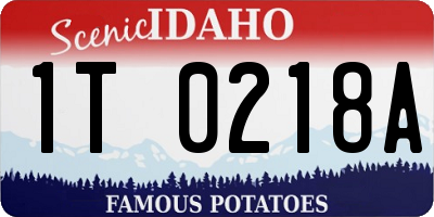 ID license plate 1T0218A