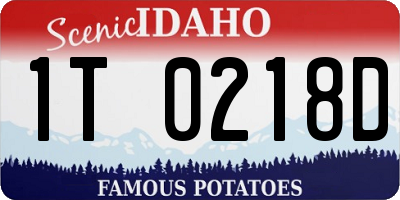 ID license plate 1T0218D