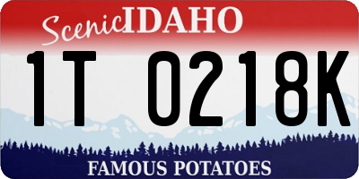 ID license plate 1T0218K