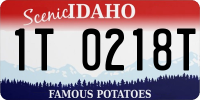 ID license plate 1T0218T