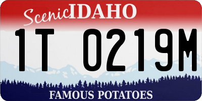ID license plate 1T0219M