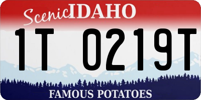 ID license plate 1T0219T