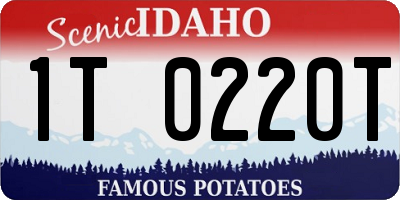ID license plate 1T0220T