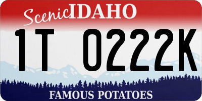ID license plate 1T0222K