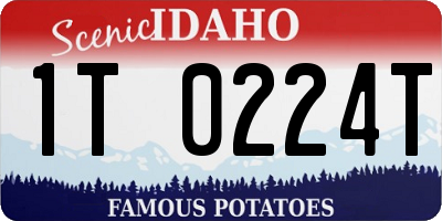 ID license plate 1T0224T