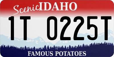 ID license plate 1T0225T